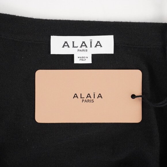 Alaia Laine Supreme Cropped Wool Cardigan in Black - Size FR 38/US 6 - NWT - Picture 6 of 9